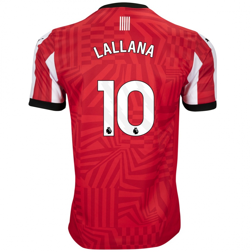 Homme Maillot Adam Lallana #10 Rouge Blanc Tenues Domicile 2024/25 T-Shirt Belgique