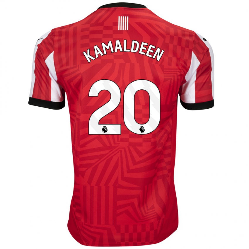 Homme Maillot Kamaldeen Sulemana #20 Rouge Blanc Tenues Domicile 2024/25 T-Shirt Belgique