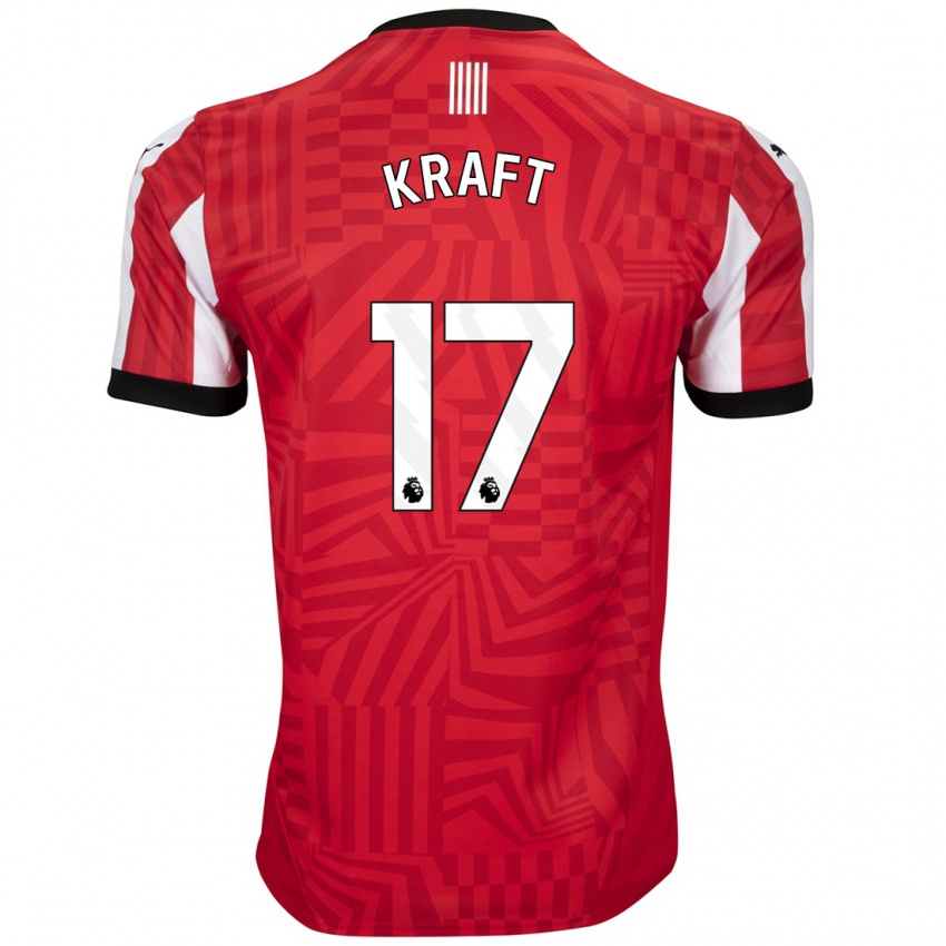 Homme Maillot Emily Kraft #17 Rouge Blanc Tenues Domicile 2024/25 T-Shirt Belgique