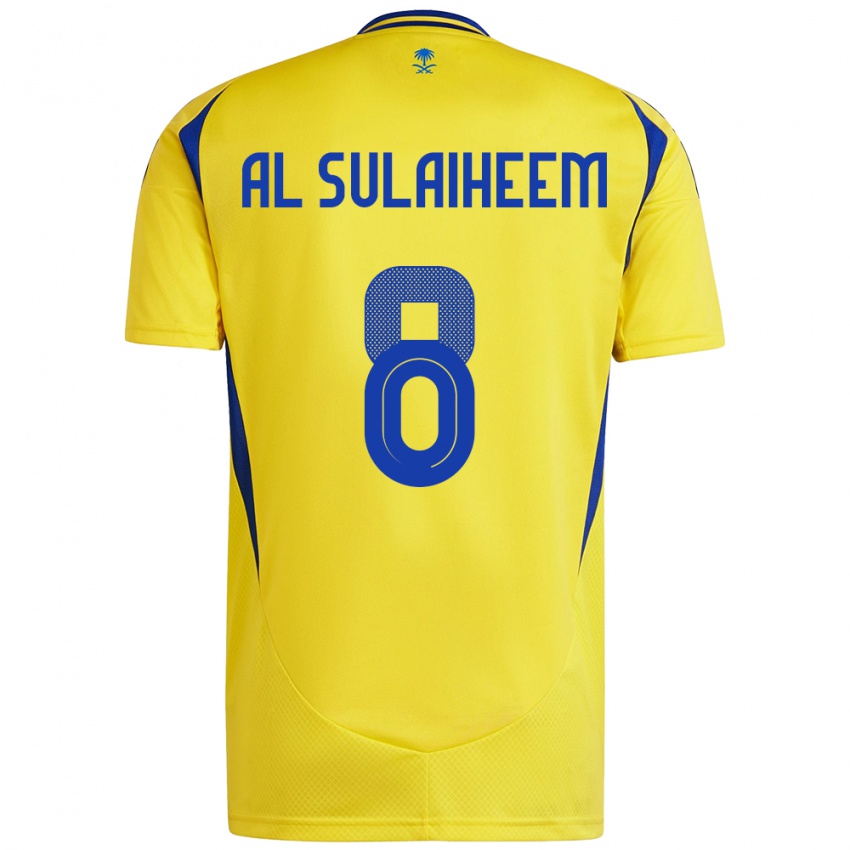 Heren Abdulmajeed Al-Sulaiheem #8 Geel Blauw Thuisshirt Thuistenue 2024/25 T-Shirt België