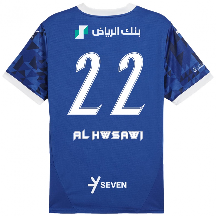 Heren Shorouq Al-Hwsawi #22 Donkerblauw Wit Thuisshirt Thuistenue 2024/25 T-Shirt België