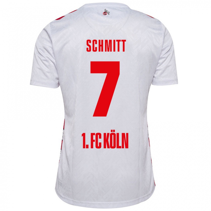 Homme Maillot Oliver Schmitt #7 Blanc Rouge Tenues Domicile 2024/25 T-Shirt Belgique