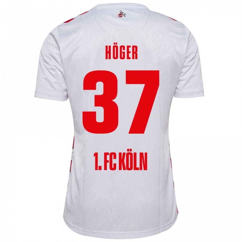 Homme Maillot Marco Höger #37 Blanc Rouge Tenues Domicile 2024/25 T-Shirt Belgique