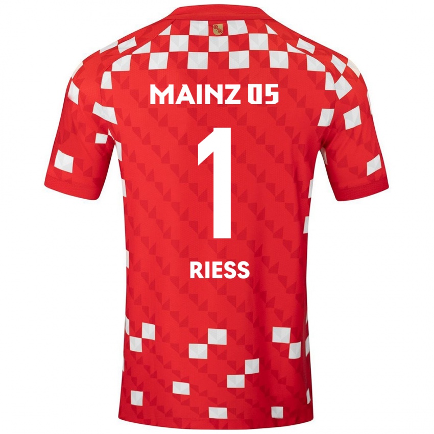 Heren Lasse Rieß #1 Wit Rood Thuisshirt Thuistenue 2024/25 T-Shirt België