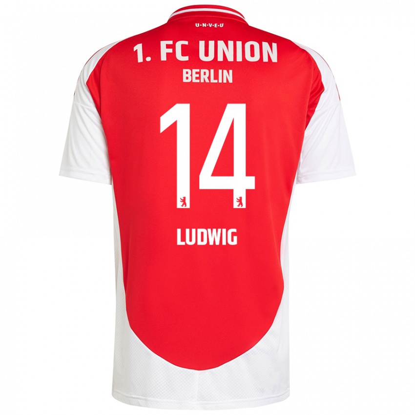 Herren Brandon Ludwig #14 Rot Weiß Heimtrikot Trikot 2024/25 T-Shirt Belgien