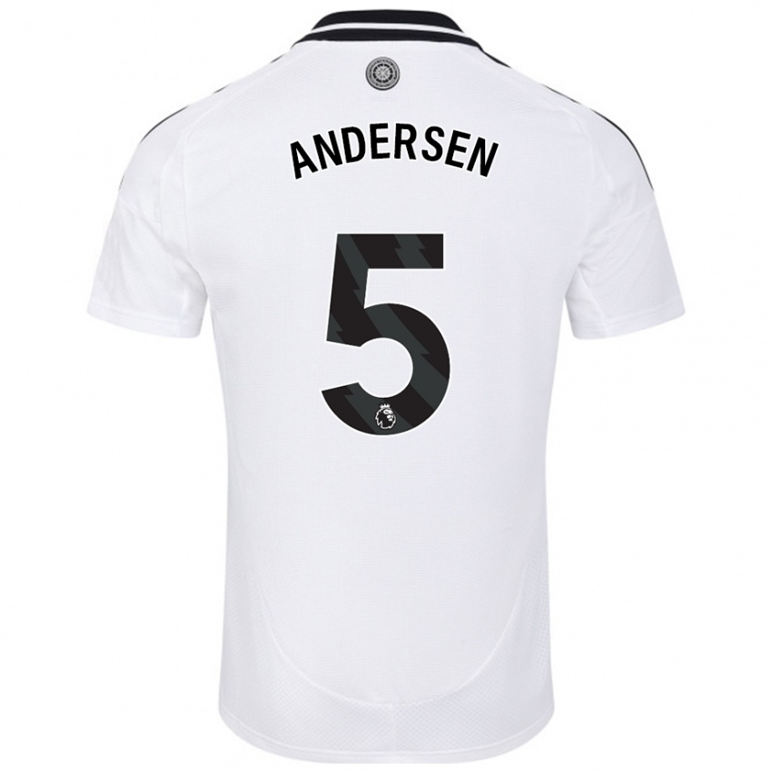 Heren Joachim Andersen #5 Wit Thuisshirt Thuistenue 2024/25 T-Shirt België