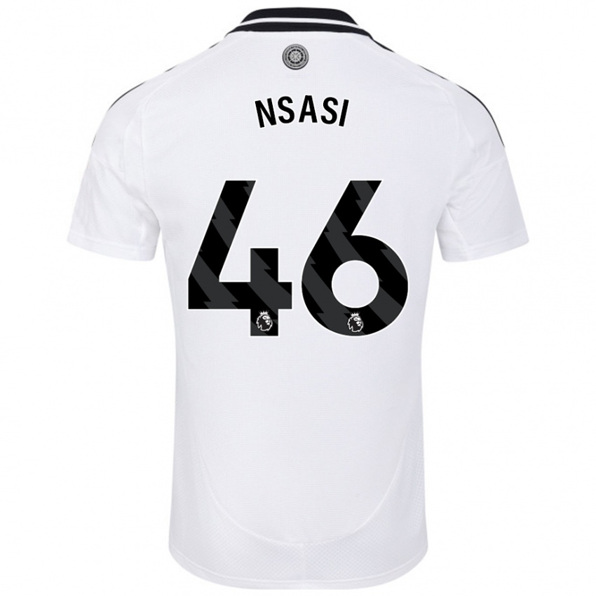 Heren Eddie Nsasi #46 Wit Thuisshirt Thuistenue 2024/25 T-Shirt België