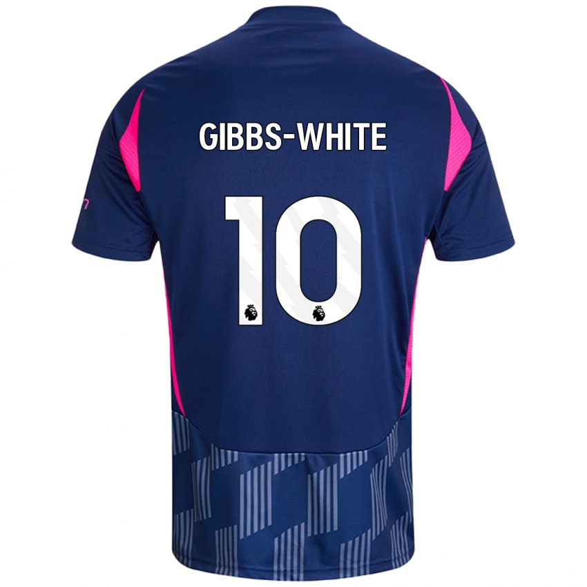 Herren Morgan Gibbs-White #10 Königsblau Rosa Auswärtstrikot Trikot 2024/25 T-Shirt Belgien