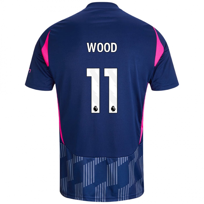 Herren Chris Wood #11 Königsblau Rosa Auswärtstrikot Trikot 2024/25 T-Shirt Belgien