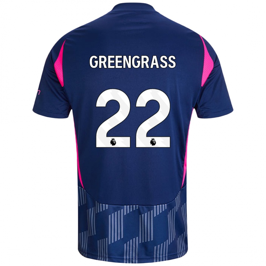 Herren Charlotte Greengrass #22 Königsblau Rosa Auswärtstrikot Trikot 2024/25 T-Shirt Belgien