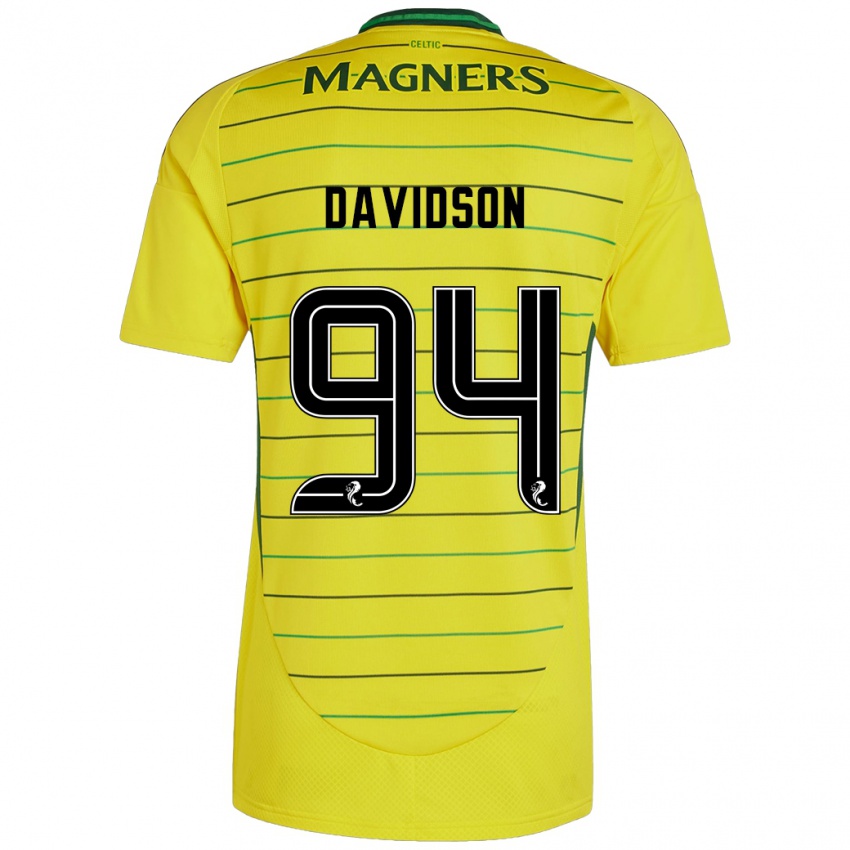 Herren Bruno Davidson #94 Gelb Auswärtstrikot Trikot 2024/25 T-Shirt Belgien