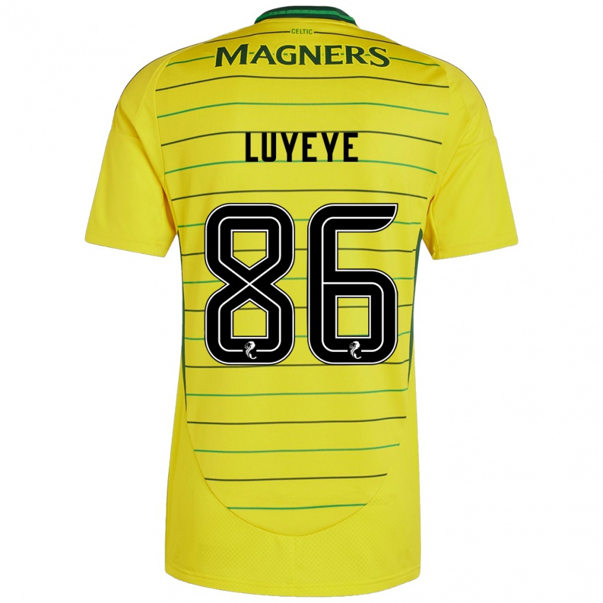 Herren Benny-Jackson Luyeye #86 Gelb Auswärtstrikot Trikot 2024/25 T-Shirt Belgien