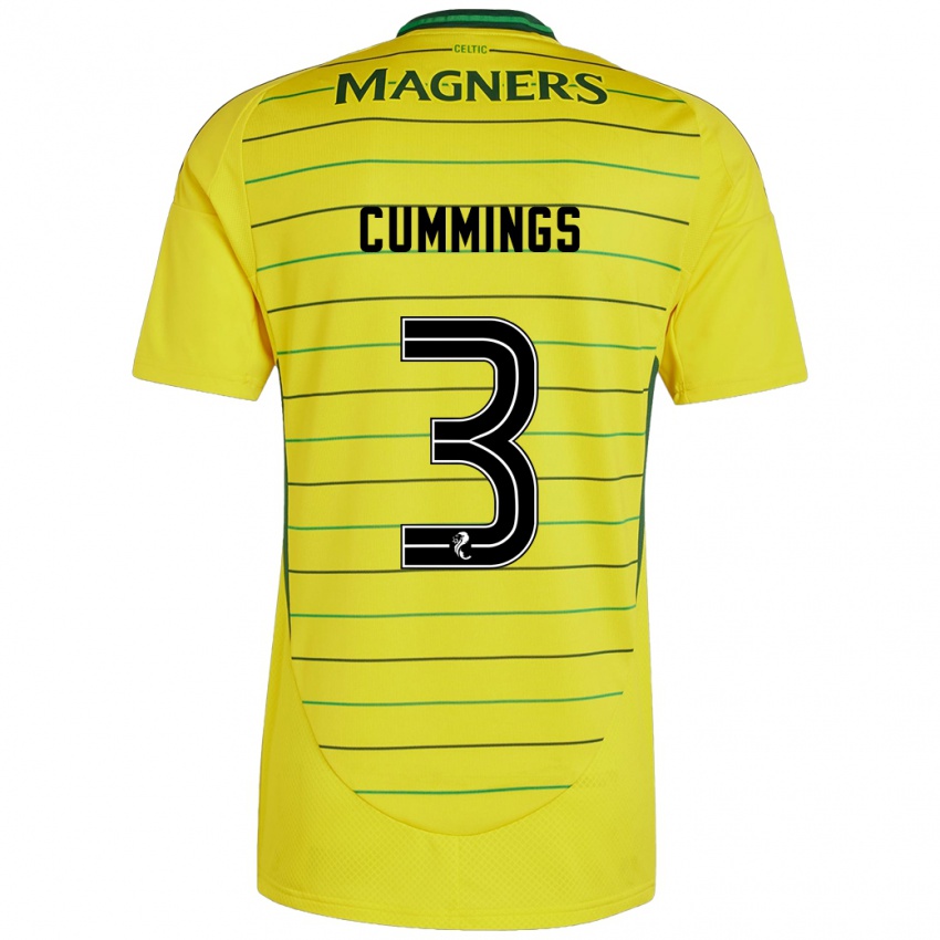 Herren Sydney Cummings #3 Gelb Auswärtstrikot Trikot 2024/25 T-Shirt Belgien