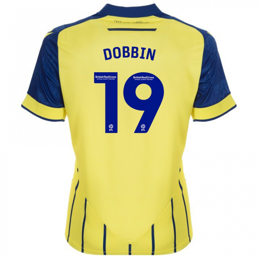 Heren Lewis Dobbin #19 Geel Blauw Uitshirt Uittenue 2024/25 T-Shirt België