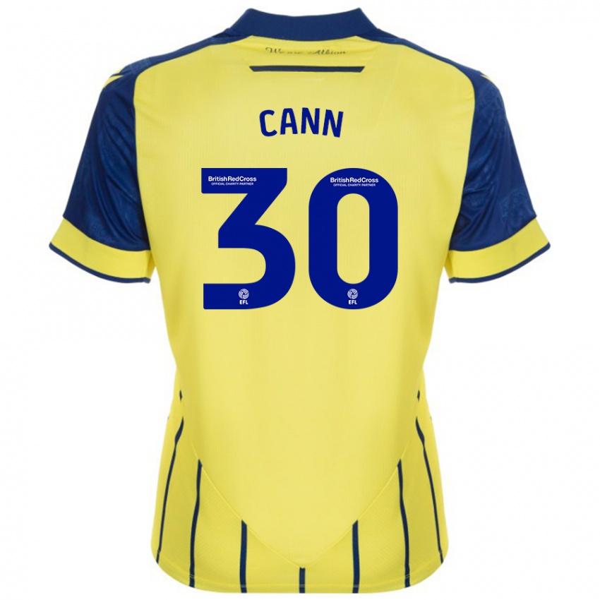 Heren Ted Cann #30 Geel Blauw Uitshirt Uittenue 2024/25 T-Shirt België