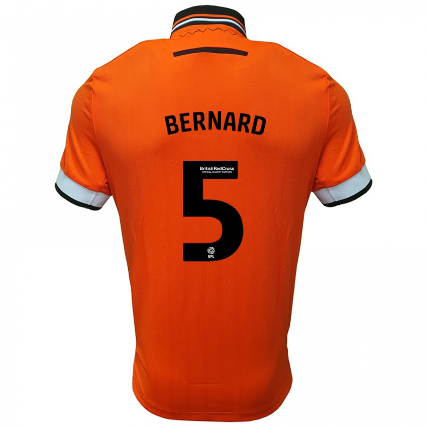 Homme Maillot Di'shon Bernard #5 Orange Blanc Tenues Extérieur 2024/25 T-Shirt Belgique