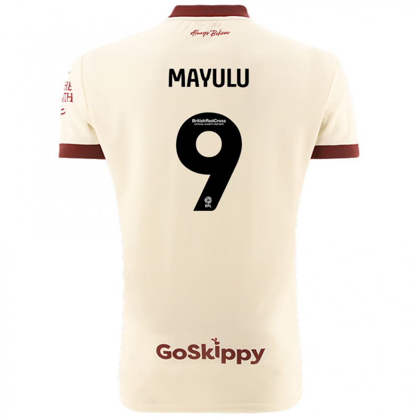 Heren Fally Mayulu #9 Crèmewit Uitshirt Uittenue 2024/25 T-Shirt België