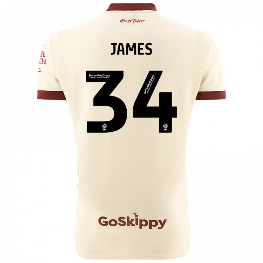 Heren Joseph James #34 Crèmewit Uitshirt Uittenue 2024/25 T-Shirt België