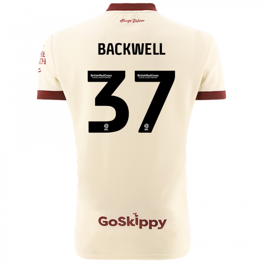 Heren Tommy Backwell #37 Crèmewit Uitshirt Uittenue 2024/25 T-Shirt België