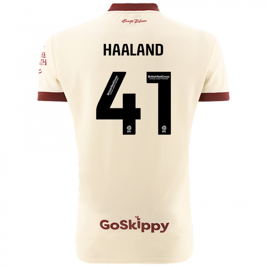 Heren Benedicte Haaland #41 Crèmewit Uitshirt Uittenue 2024/25 T-Shirt België