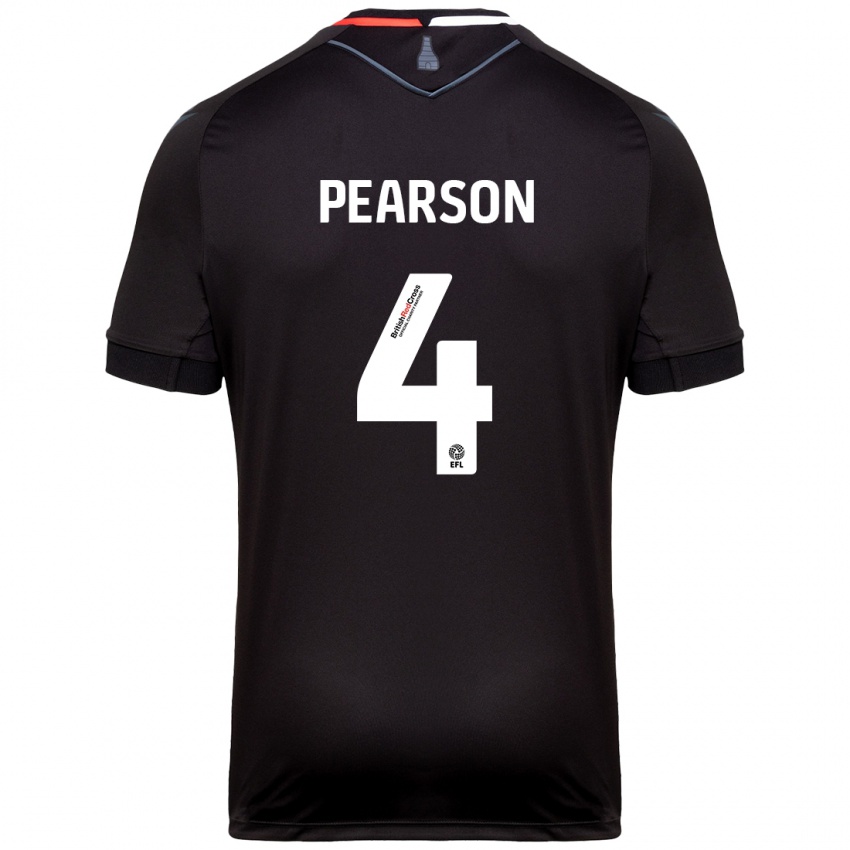 Heren Ben Pearson #4 Zwart Uitshirt Uittenue 2024/25 T-Shirt België