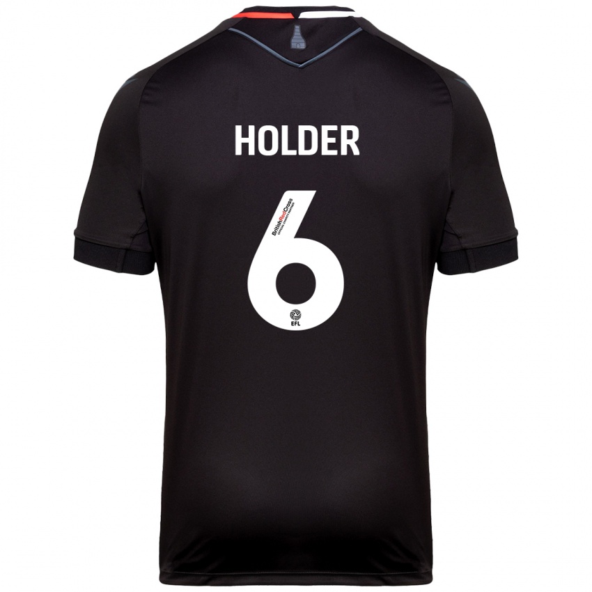 Homme Maillot Molly Holder #6 Noir Tenues Extérieur 2024/25 T-Shirt Belgique