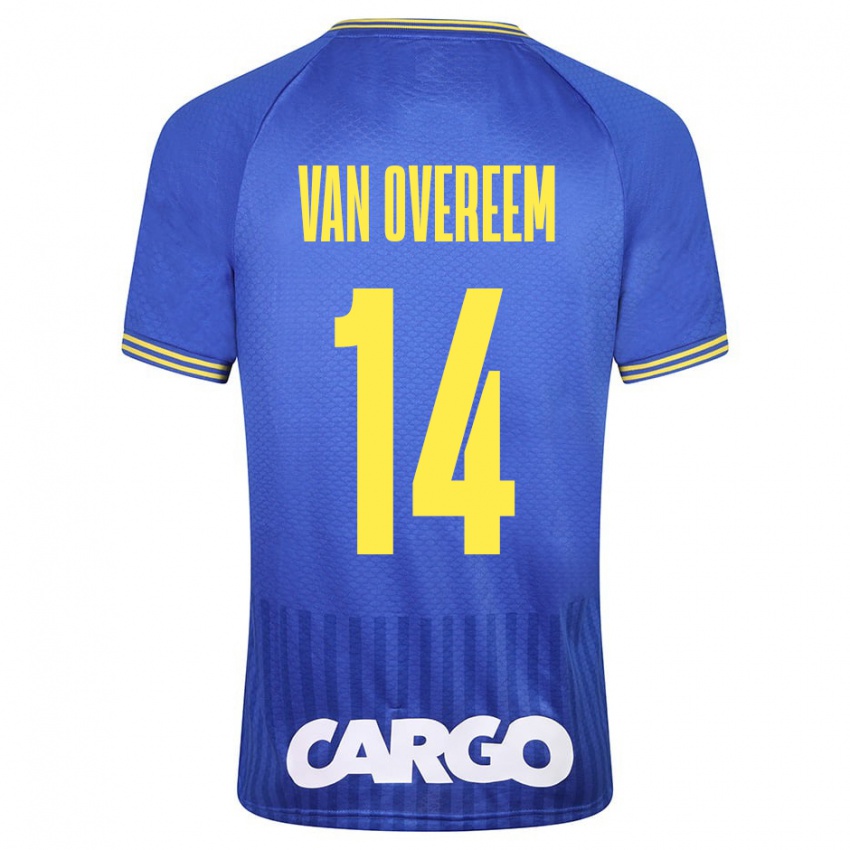 Heren Joris Van Overeem #14 Wit Uitshirt Uittenue 2024/25 T-Shirt België