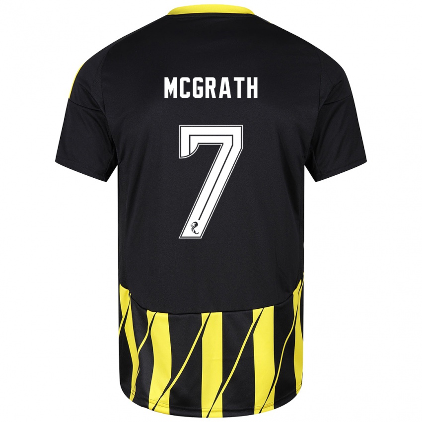 Herren Jamie Mcgrath #7 Schwarz Gelb Auswärtstrikot Trikot 2024/25 T-Shirt Belgien