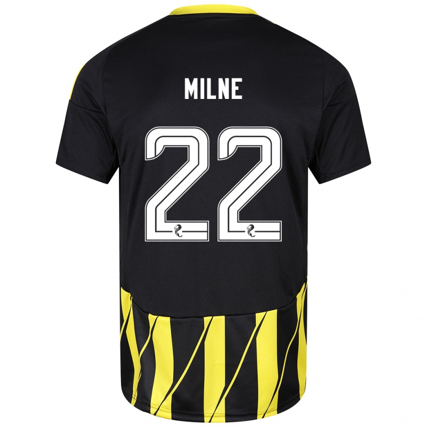 Herren Jack Milne #22 Schwarz Gelb Auswärtstrikot Trikot 2024/25 T-Shirt Belgien