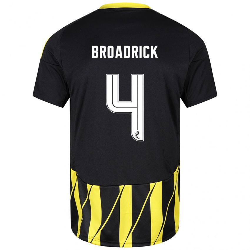 Heren Jessica Broadrick #4 Zwart Geel Uitshirt Uittenue 2024/25 T-Shirt België