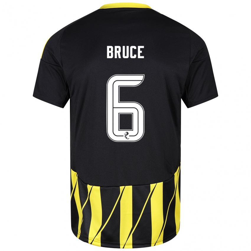 Heren Natasha Bruce #6 Zwart Geel Uitshirt Uittenue 2024/25 T-Shirt België