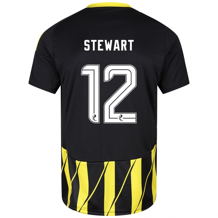 Heren Hannah Stewart #12 Zwart Geel Uitshirt Uittenue 2024/25 T-Shirt België