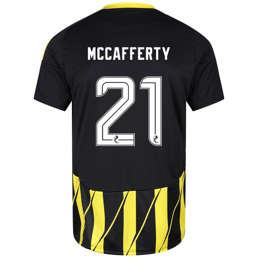 Herren Eirinn Mccafferty #21 Schwarz Gelb Auswärtstrikot Trikot 2024/25 T-Shirt Belgien