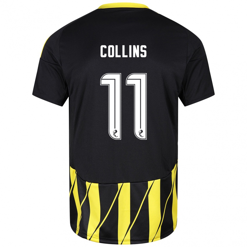 Heren Bailley Collins #11 Zwart Geel Uitshirt Uittenue 2024/25 T-Shirt België