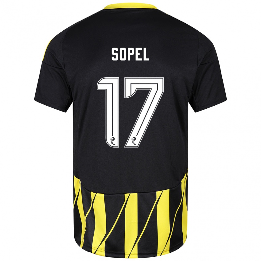 Heren Nadia Sopel #17 Zwart Geel Uitshirt Uittenue 2024/25 T-Shirt België