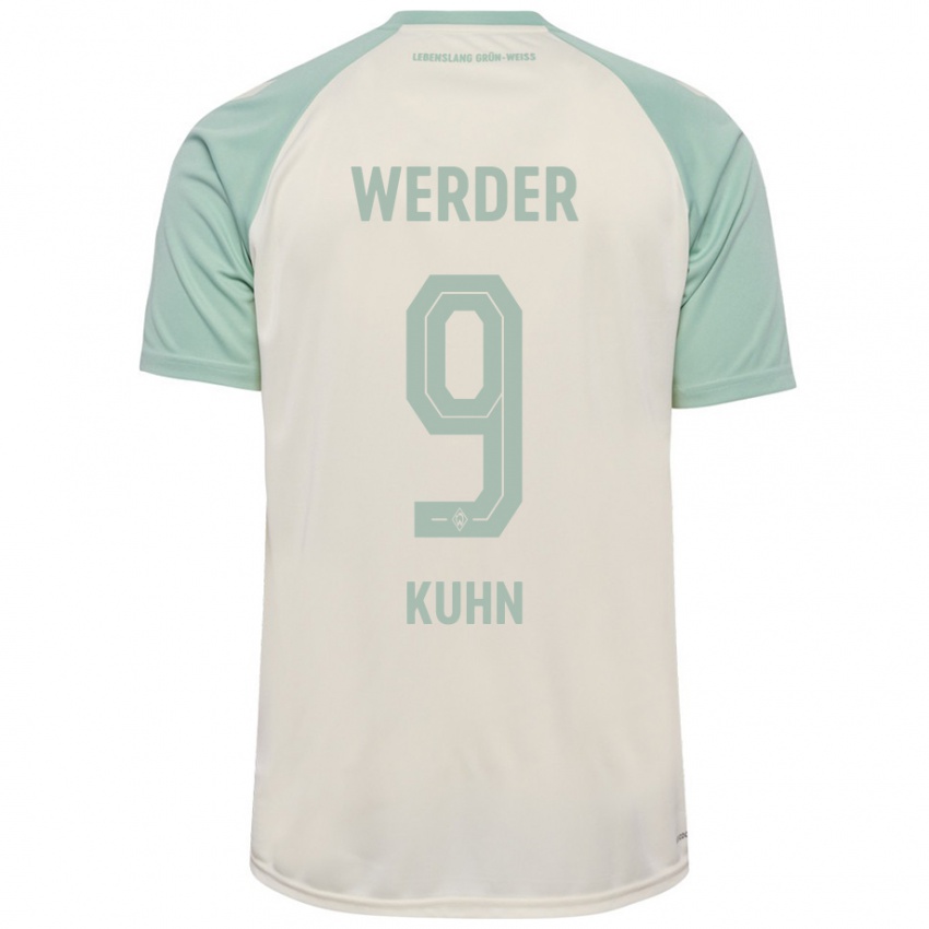 Heren Philipp Kühn #9 Off-White Lichtgroen Uitshirt Uittenue 2024/25 T-Shirt België