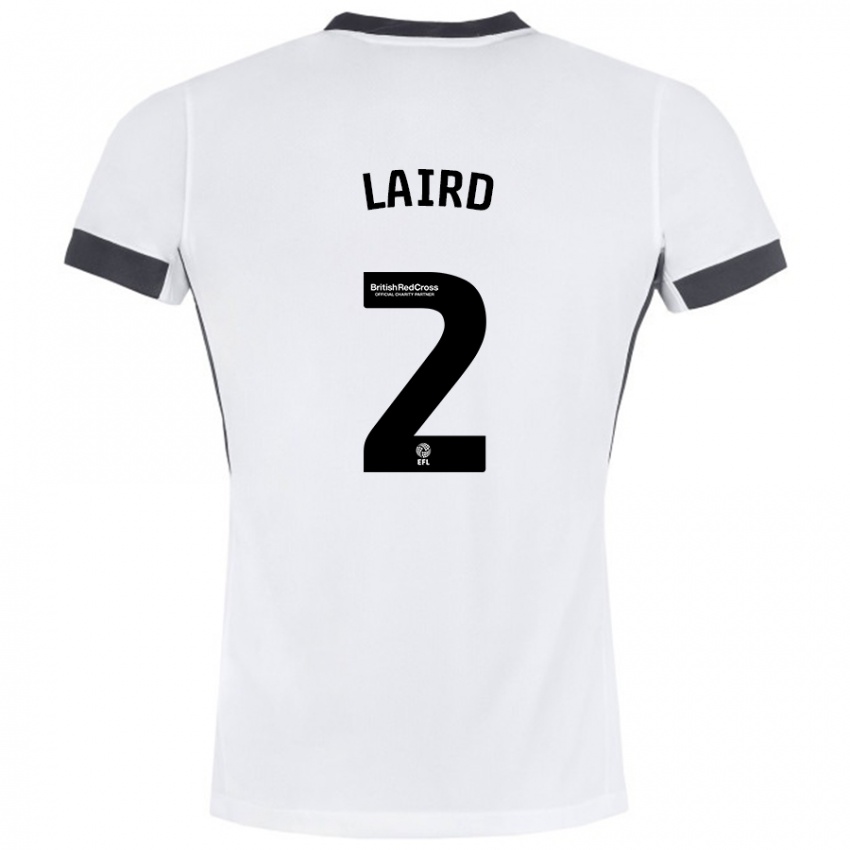 Heren Ethan Laird #2 Wit Zwart Uitshirt Uittenue 2024/25 T-Shirt België