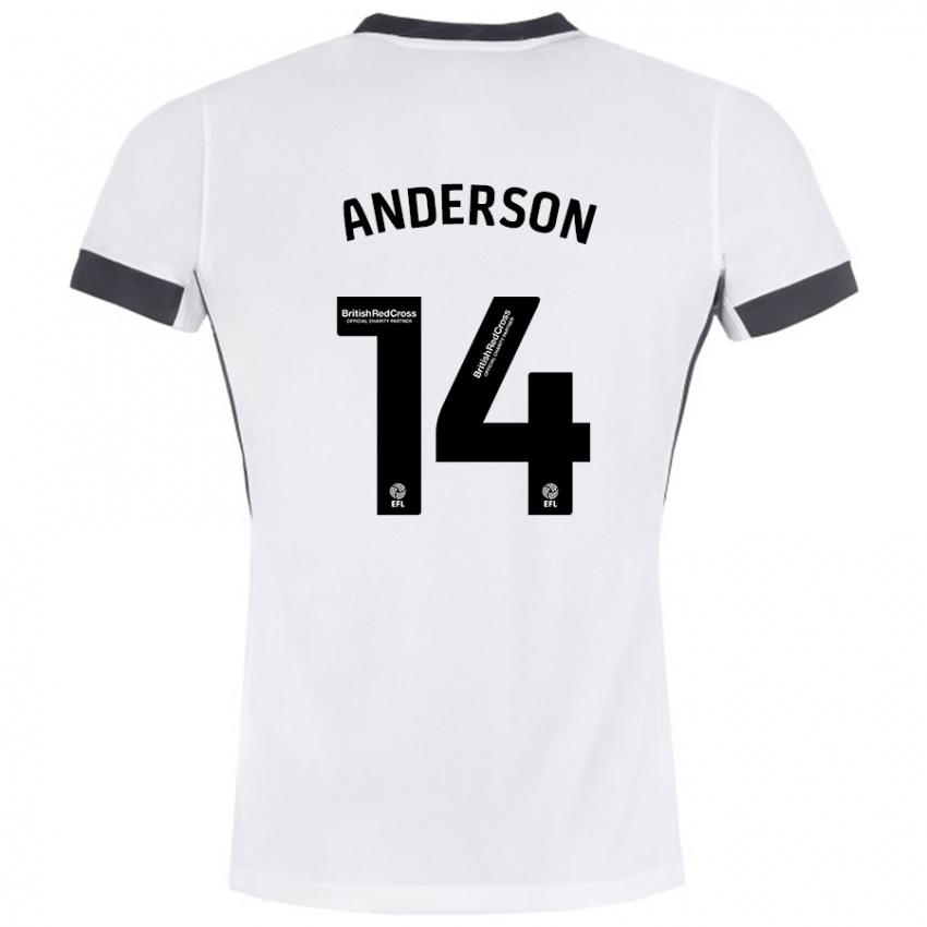 Heren Keshi Anderson #14 Wit Zwart Uitshirt Uittenue 2024/25 T-Shirt België