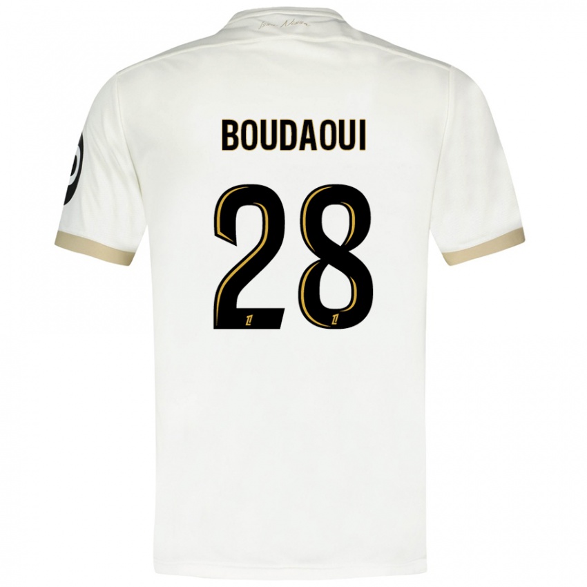 Heren Hicham Boudaoui #28 Wit Goud Uitshirt Uittenue 2024/25 T-Shirt België