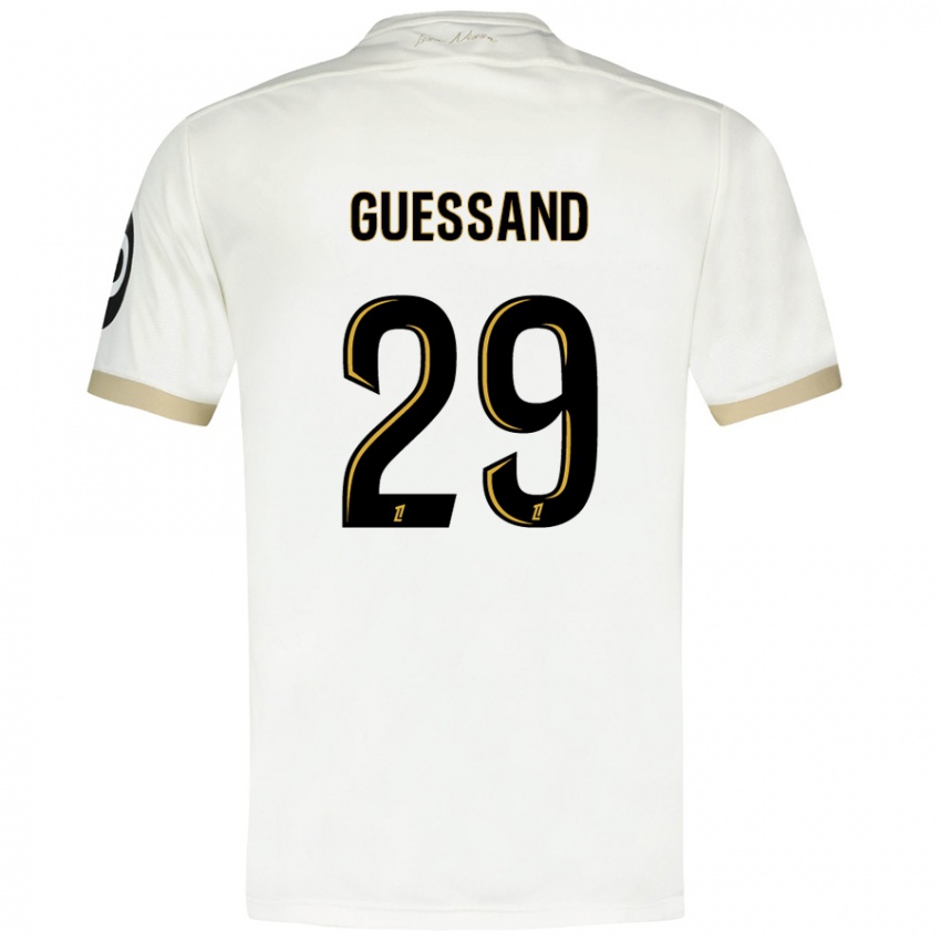 Heren Evann Guessand #29 Wit Goud Uitshirt Uittenue 2024/25 T-Shirt België