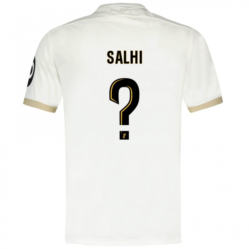 Heren Iliesse Salhi #0 Wit Goud Uitshirt Uittenue 2024/25 T-Shirt België