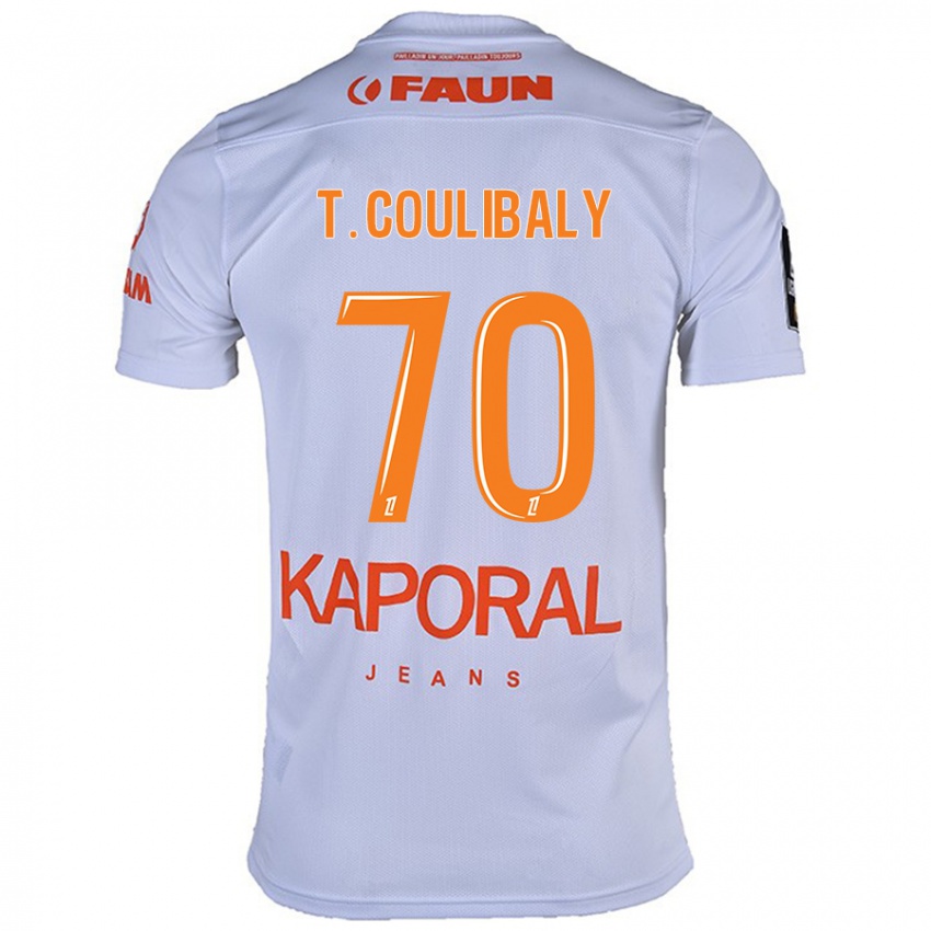 Herren Tanguy Coulibaly #70 Weiß Auswärtstrikot Trikot 2024/25 T-Shirt Belgien