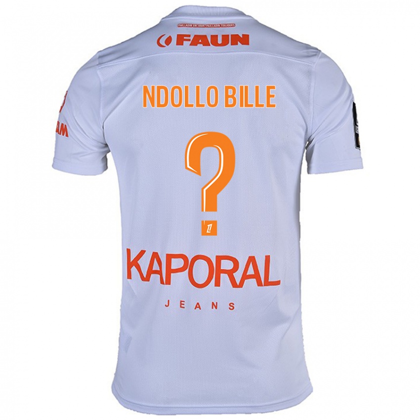 Homme Maillot Wilfried Ndollo Bille #0 Blanc Tenues Extérieur 2024/25 T-Shirt Belgique