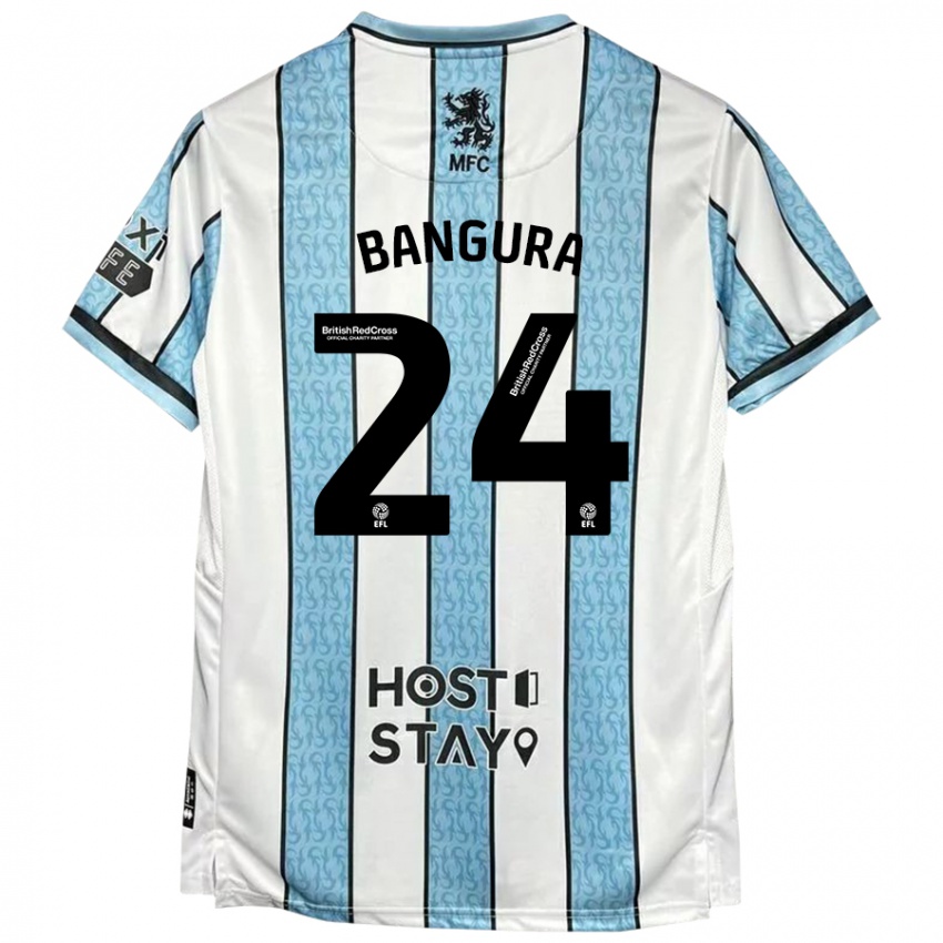 Heren Alex Bangura #24 Witblauw Uitshirt Uittenue 2024/25 T-Shirt België