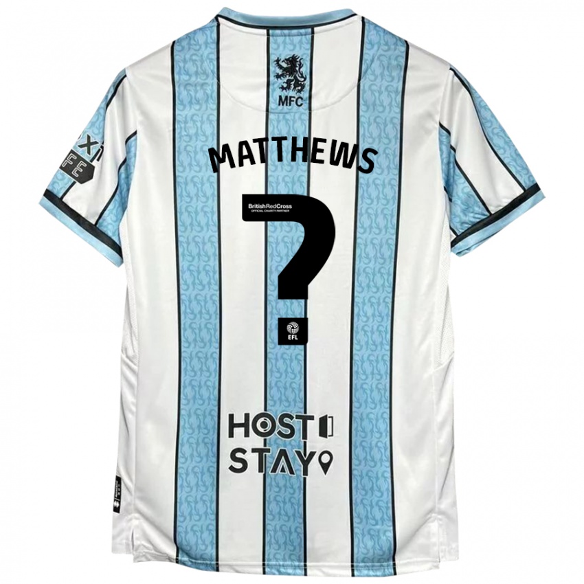 Heren Ajay Matthews #0 Witblauw Uitshirt Uittenue 2024/25 T-Shirt België