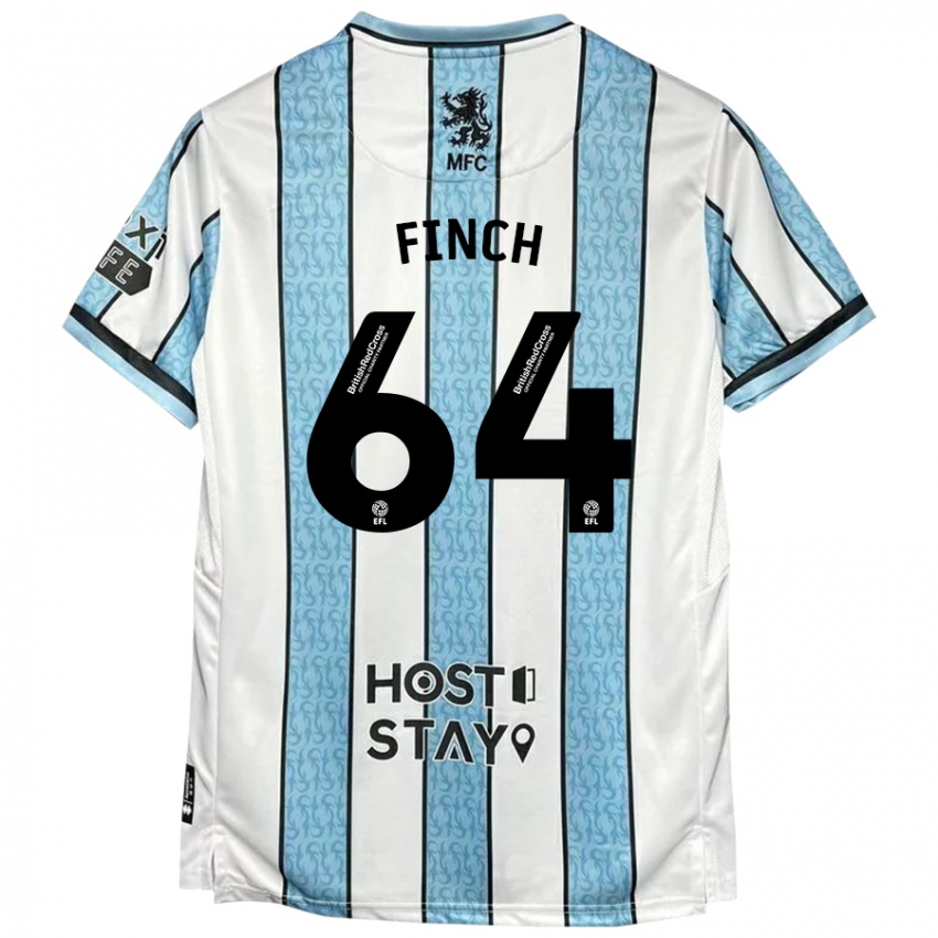 Heren Sonny Finch #64 Witblauw Uitshirt Uittenue 2024/25 T-Shirt België