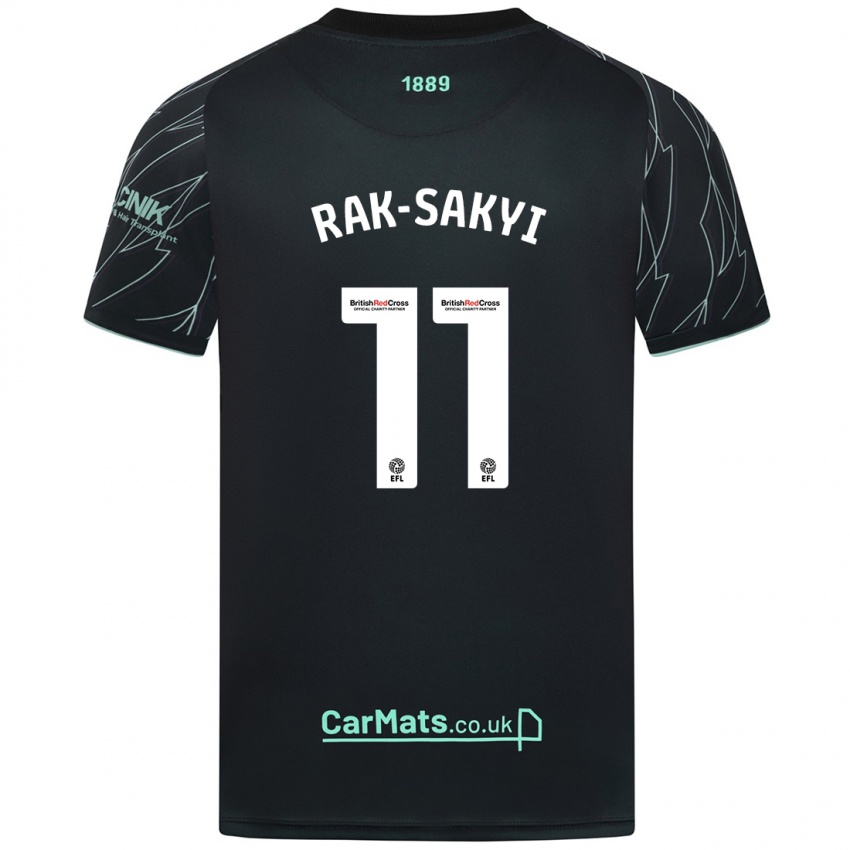 Herren Jesurun Rak-Sakyi #11 Schwarz Grün Auswärtstrikot Trikot 2024/25 T-Shirt Belgien