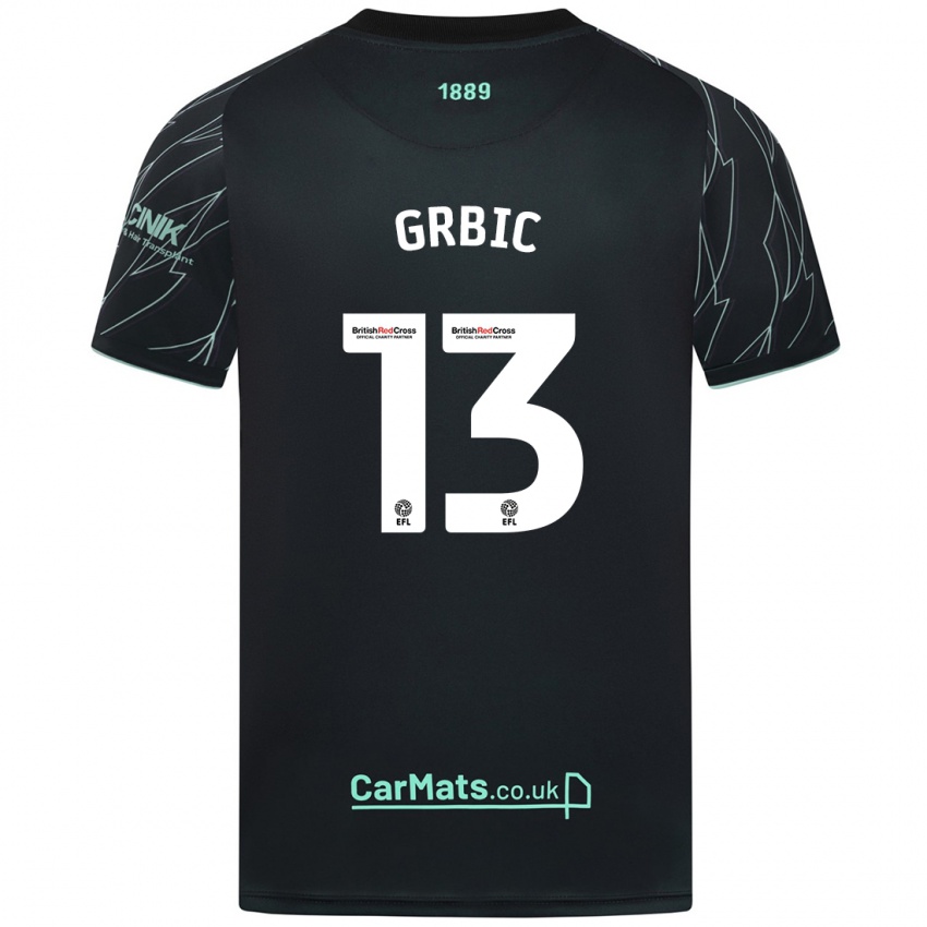 Herren Ivo Grbic #13 Schwarz Grün Auswärtstrikot Trikot 2024/25 T-Shirt Belgien