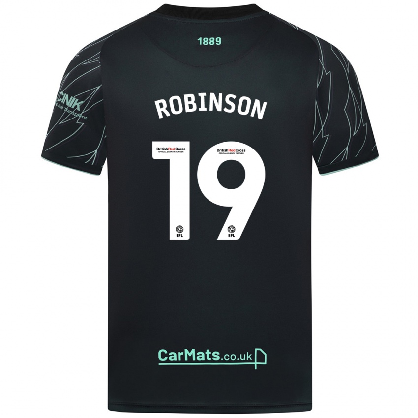 Heren Jack Robinson #19 Zwart Groen Uitshirt Uittenue 2024/25 T-Shirt België