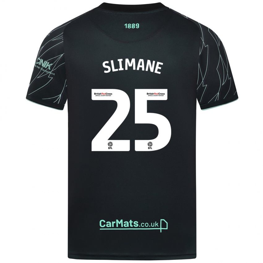 Heren Anis Slimane #25 Zwart Groen Uitshirt Uittenue 2024/25 T-Shirt België